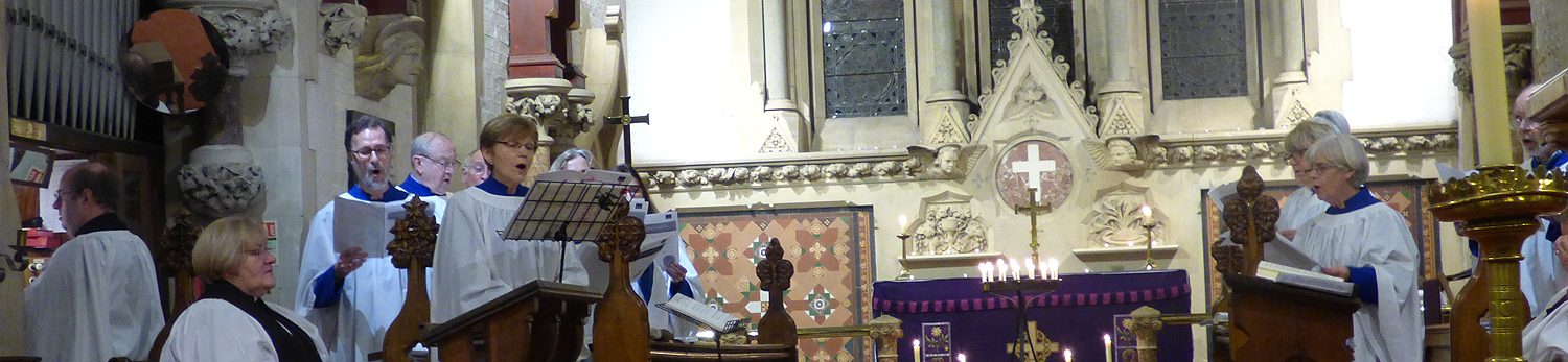 The organist accompanying the hymns