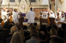 The choir singing  a Christmas anthem